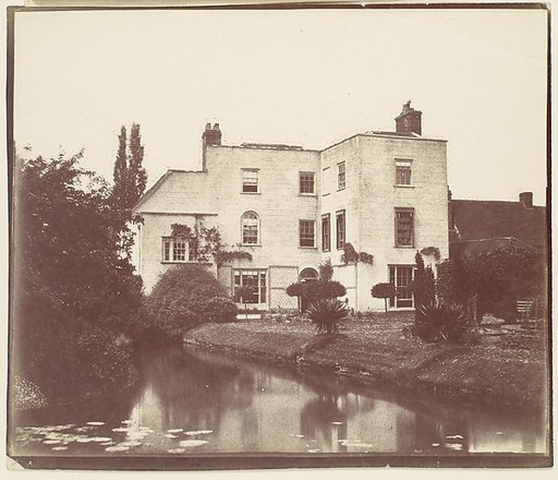 [View of House from Garden by Pond with Lily Pads]