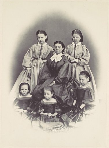 [Portrait of a Seated Woman Surrounded by Five Girls, Seated and Standing]
