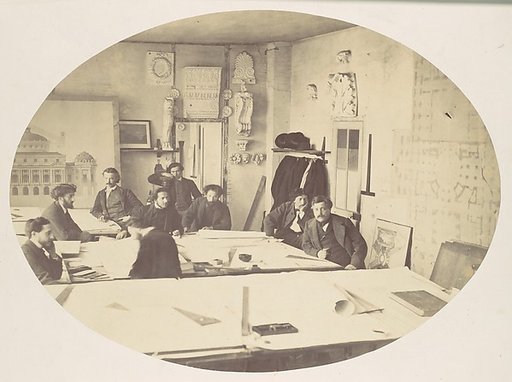 [Charles Garnier in the Drafting Room While Designing the New Paris Opera]