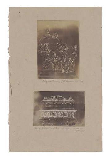 Photogenic Drawing of the Laocoon, September 1839; Tomb of William de Valence