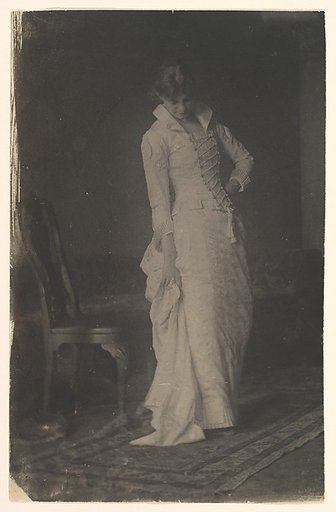 [Woman in White Laced-bodice Dress in Studio of Thomas Eakins]