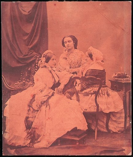 [Three Claudet Family Women Seated in Studio]