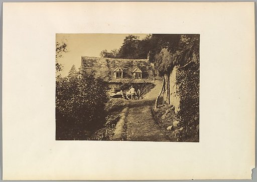 [Rustic Cottage with Figures and Carts]