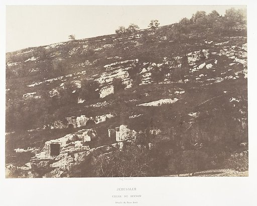 Jérusalem, Vallée de Hinnom, Détails du flanc droit, 1