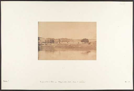 Vue prise à l'Est de Philae - Village de Abou-Kouli; Route d'Assouan