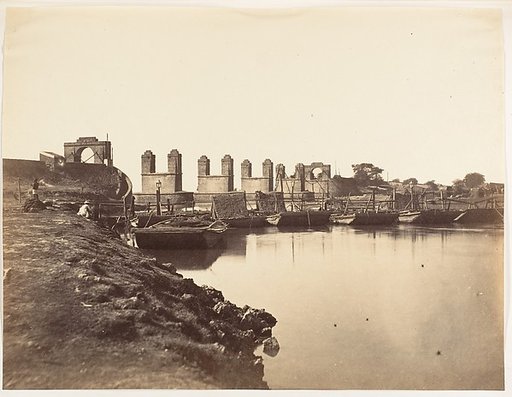 [Suspension Bridge Over the Hindun River Destroyed by the Rebels in 1857]