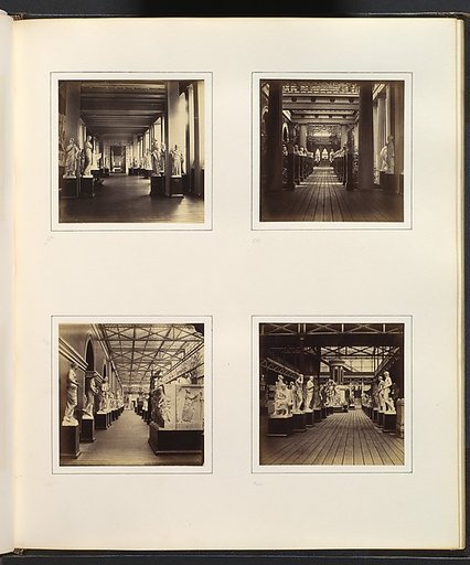 [Views of Greek Sculpture Court including Bust of Minerva]