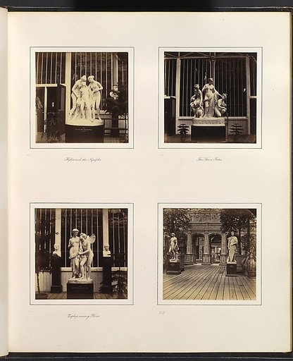 [Sculptures of Hylas and the Nymphs, Allegorical Figures of the Three Fates, Zephyr wooing Flora, and Michelangelo's Bacchus and Donatello's St. George]