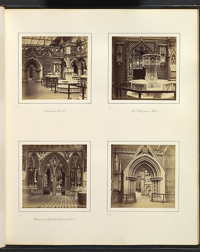 [Medieval Court; The Walsingham Font; Entrance to English Medieval Court]