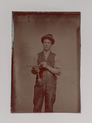 [Painter Holding Palette and Brushes]