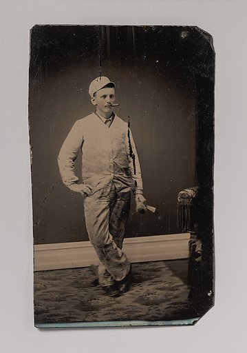 [Painter, Smoking a Cigar, Holding a Brush and Scraper]