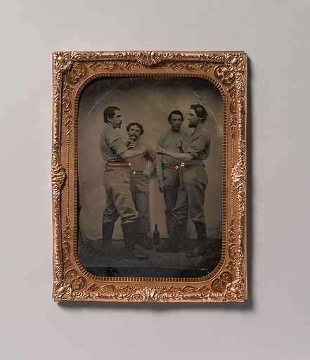 [Four Pugilists with a Bottle at Their Feet]