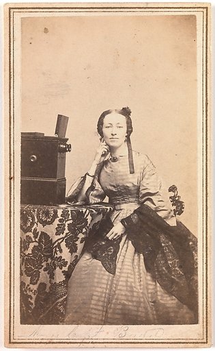 [Young Woman with Beckers Tabletop Stereoscope]