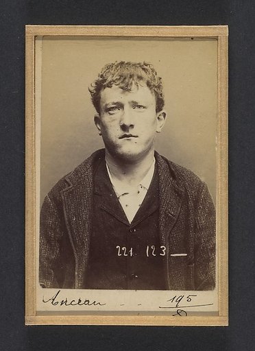 Anceau. Aimé-Firmin. 20 ans, né le 18/2/74 à Paris XIIe. Sculpteur sur bois. Anarchiste. 17/7/94.