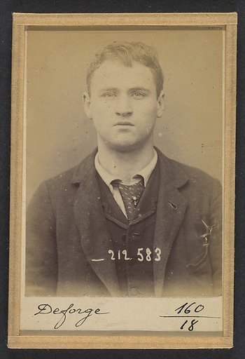 Deforge. Henri, Walter. 19 ans, né à Bruxelles (Belgique). Porteur de journaux. Anarchiste. 6/1/94.