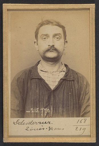 Delesderrier. Louis. 34 ans, né le 2/3/60 à Paris Ille. Ciseleur. Anarchiste. 16/3/94.