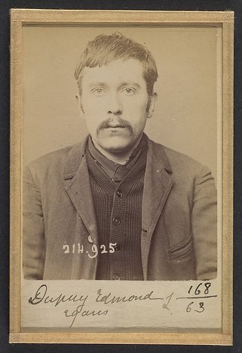 Dupuy. Edmond, Adolphe. 29 ans, né à Paris XIVe. Employé de commerce. Anarchiste. 1/3/94.