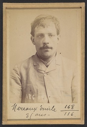 Mereaux. Émile-Louis. 33 ans, né à Laon (Aisne). Ébéniste. Anarchiste. 23/4/92.