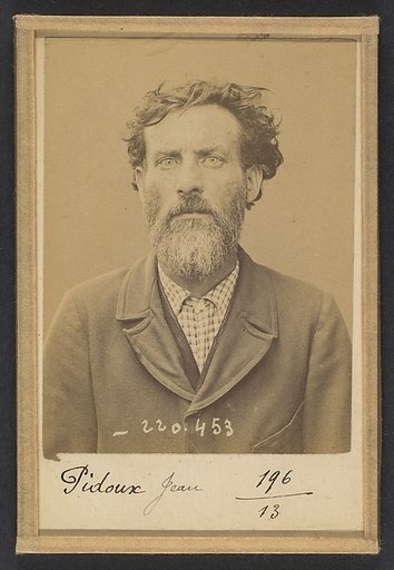 Pidoux. Jean. Victor. 45 ans, né au Châtelet (Seine-et-Marne). Estampeur de métaux. Anarchiste 2/7/94.