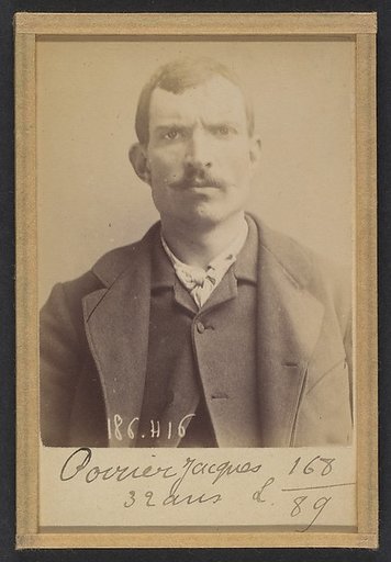 Poirier. Jacques, Étienne. 30 ans, né à Gien (Loiret). Garçon de marchand de vins. Anarchiste. 30/4/92.