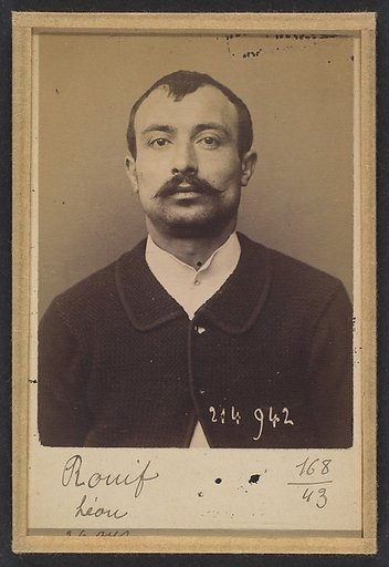Rouif. Léon. 27 ans, né à Villethierry (Yonne). Garçon boucher. Anarchiste. 1/3/94.