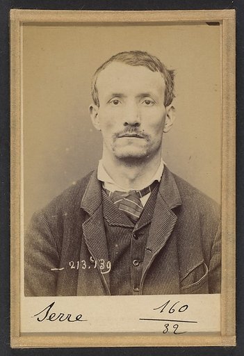 Serre. Auguste. 37 ans, né à Anonnay (Ardêche) le 13/10/56. Mégissier. Anarchiste. 20/1/94.