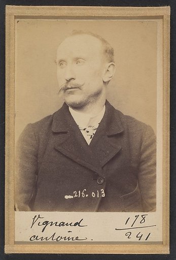 Vignaud. Antoine. 32 ans, né à Cussey (Allier). Cordonnier. Vol anarchiste. 21/3/94.