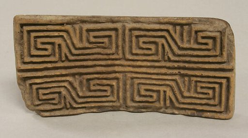 Flat stamp with geometric lines