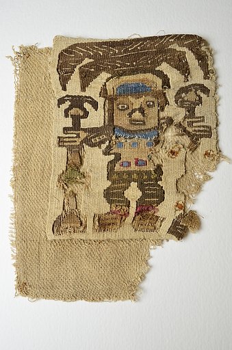 Tapestry Fragment with Plumed Figure