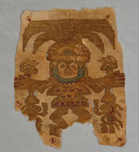 Tapestry Fragment with Plumed Figure