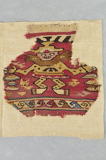 Tapestry Fragment with Plumed Figure