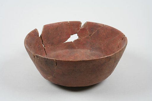 Undecorated painted bowl with straight sides