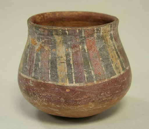 Painted jar with stripes