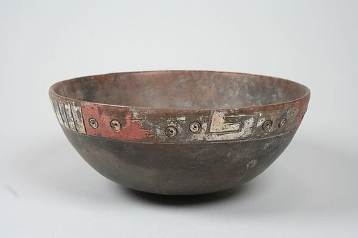Painted bowl with geometric patterns