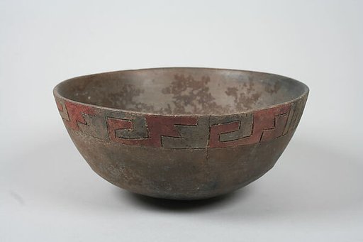 Painted bowl with geometric pattern