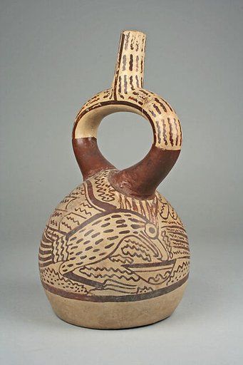Stirrup spout bottle with hawk