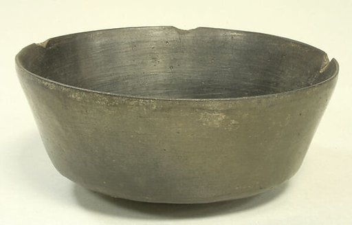Blackware Bowl with Fish and Scroll Motif