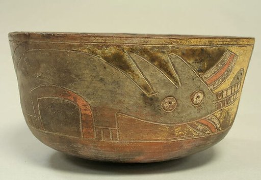 False Bottomed Bowl with Fox and Animal Motifs
