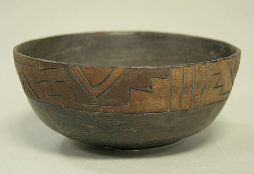 Painted Bowl with Incised Geometric Patterns