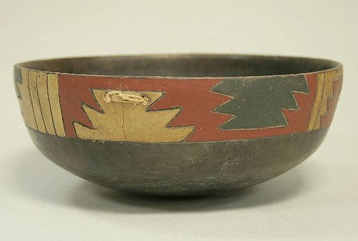 Greyware Bowl with Incised Geometric Patterns