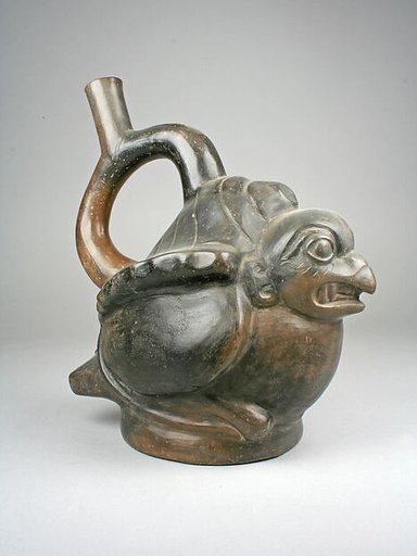 Stirrup Spout Bottle with Bird and Snake