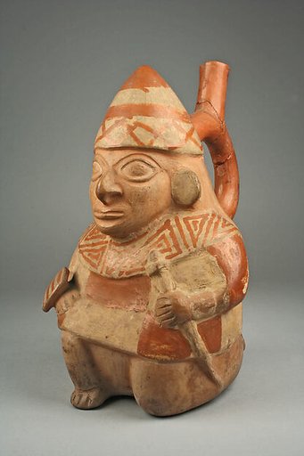 Stirrup Spout Bottle with Kneeling Warrior