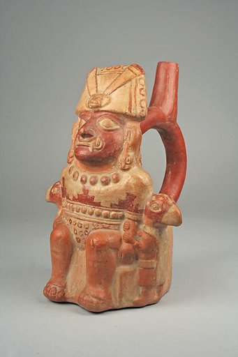 Bottle, Enthroned Figure