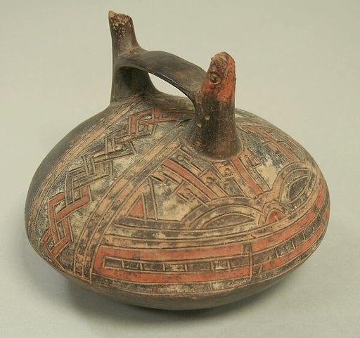 Double Spout and Bridge Bottle with Feline