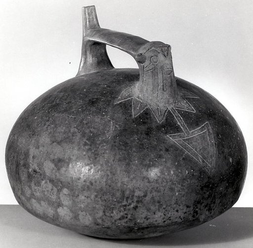 Double Spout and Bridge Bottle with Bird