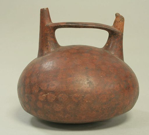 Double Spout and Bridge Bottle with Bird