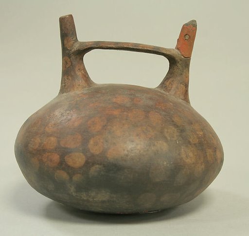 Double Spout and Bridge Bottle with Bird