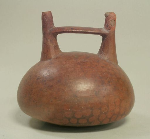 Double Spout and Bridge Bottle with Bird