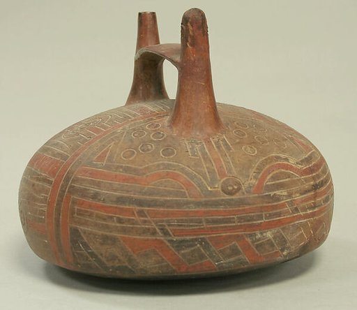 Double Spout and Bridge Bottle with Bird