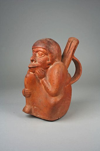 Single Spout Monkey Figure Bottle with Strap Handle